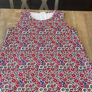 SimpleFun Floral Trim Dress- Red, Blue & White - perfect bathing coverup
